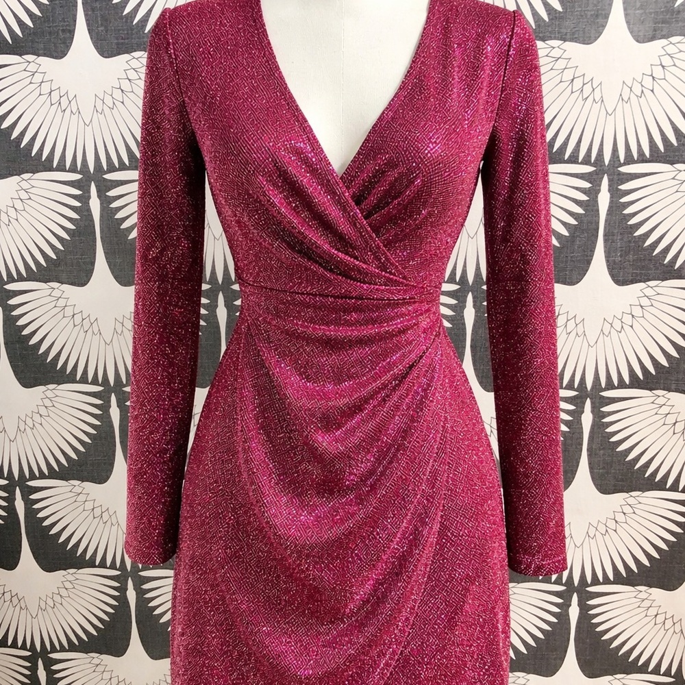 As U Wish Glitter Knit Long Sleeve Romper Size Small